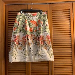 printed linen skirt